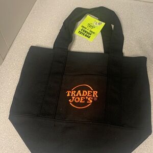 Trader Joe's Black Canvas Tote Bag mini limited edition trick or treat